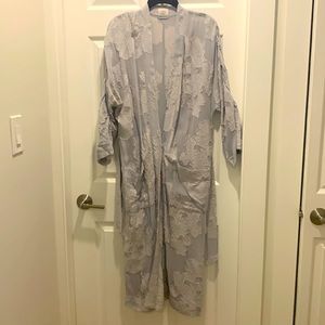 Wilfred baby blue with flower details duster wrap